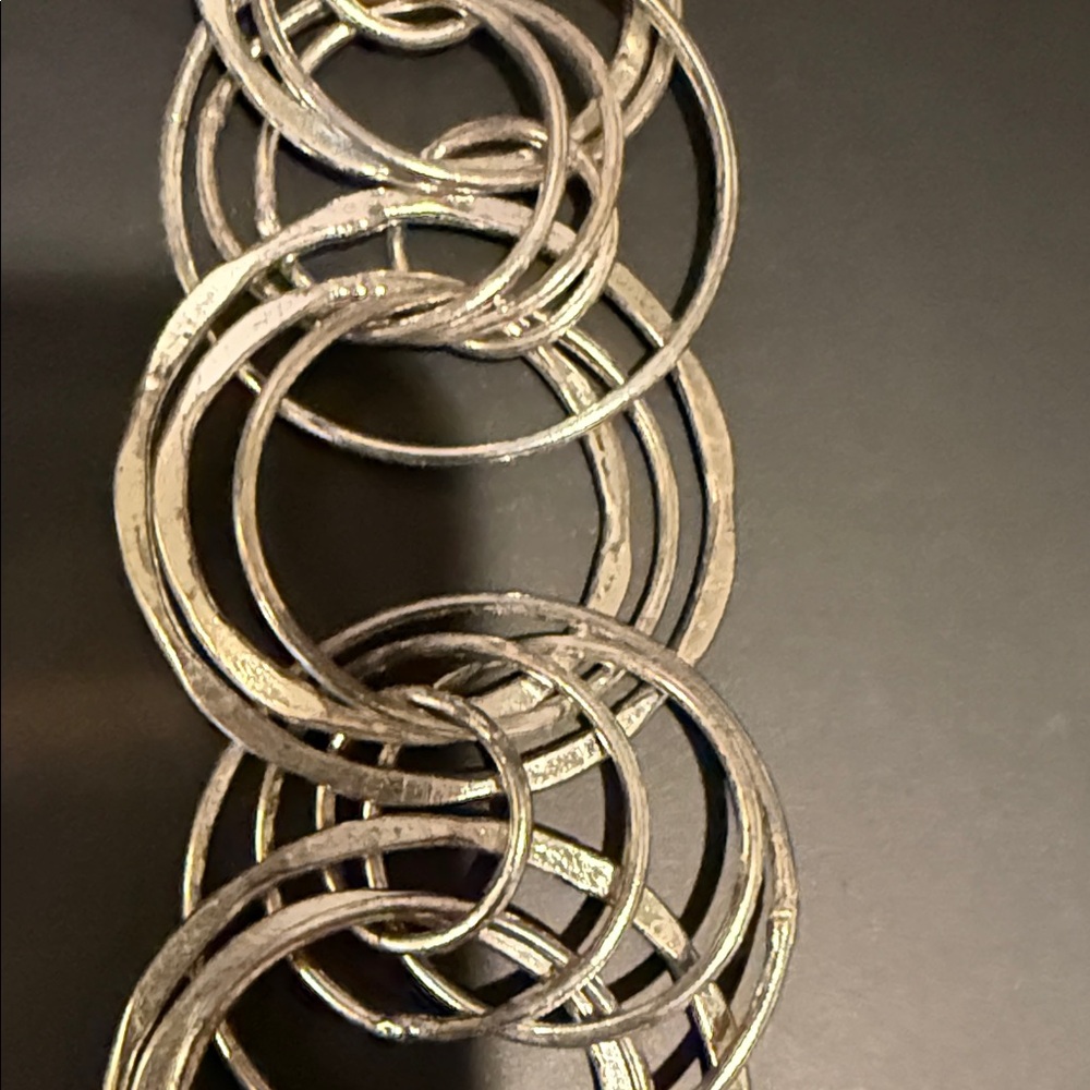 Elegant Silver Circle Statement Piece Necklace (F… - image 4